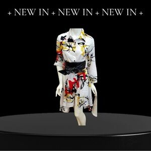 NWOT Step And Style  Art To Wear Tunic Dress-Splatter Print-size Large